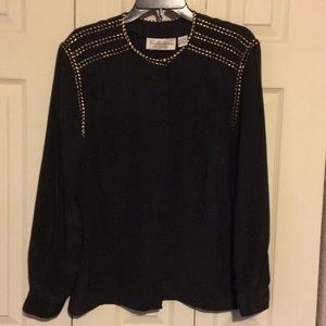 Black blouse with gold